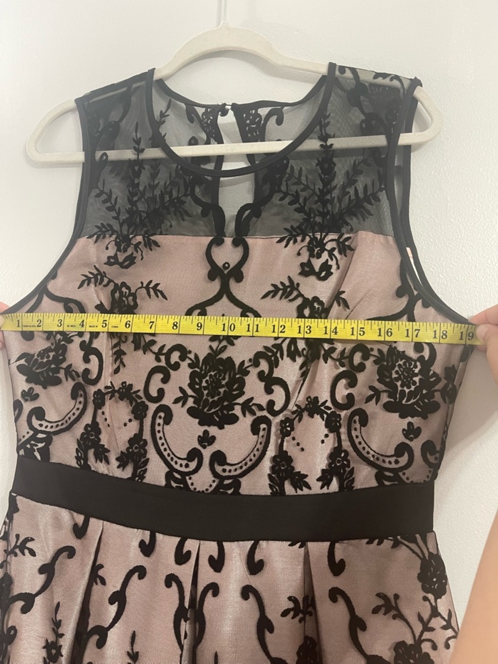 DRESSBARN ROZ & ALI Black & Blush Lace Dress - Picture 8 of 12